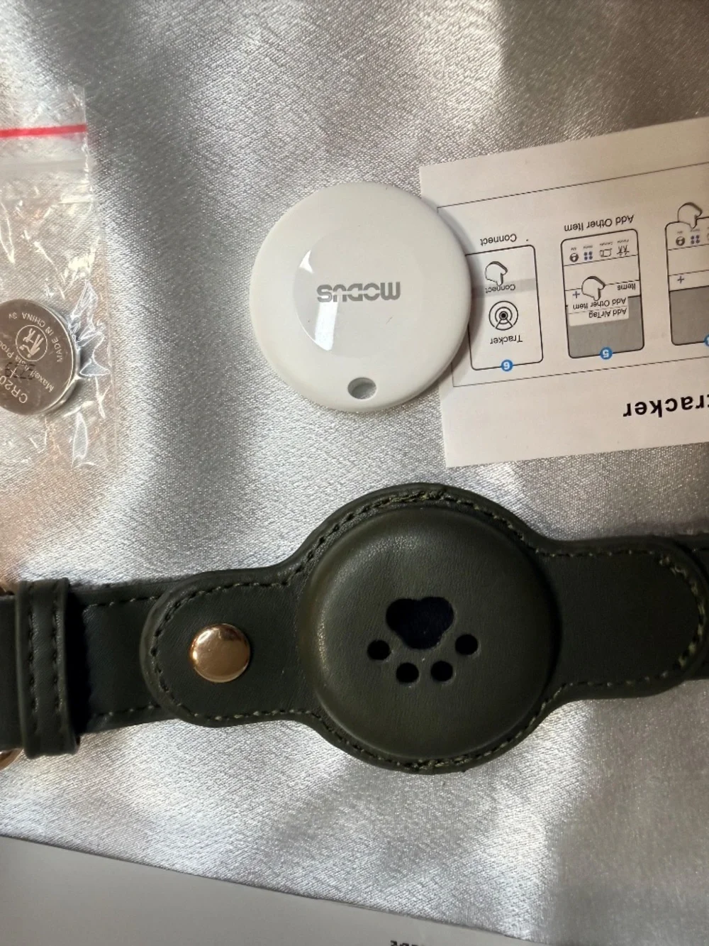 Smart Dog Tracker Collar Apple Find My Android Find Hub Pet Locator Green NEW